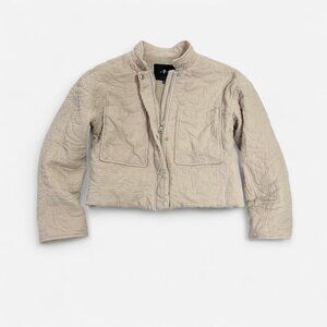 7 For All Mankind cream quilted jacket Size S